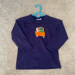 Children's Navy Long Sleeve Tee with Halloween Design
